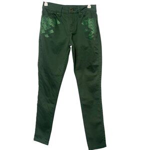 Disney Mulan Green Jeans Womens Sz 1 By Her‎ Universe Ready To Stand Patch Scale